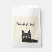 Grappige zwarte kat Pur-Perfect Day Bedankzakje (Voorkant)