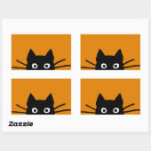 Grappige Zwarte Kat Rechthoekige Sticker (Vel)
