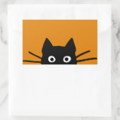 Grappige Zwarte Kat Rechthoekige Sticker (Tas)