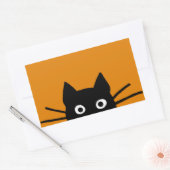 Grappige Zwarte Kat Rechthoekige Sticker (Envelop)