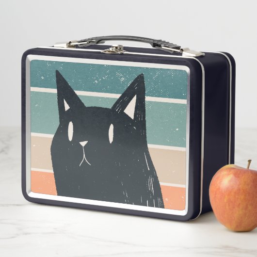 Grappige zwarte kat retro stijl ontwerp (In situ)