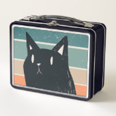 Grappige zwarte kat retro stijl ontwerp (Voorkant)