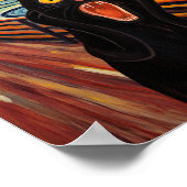 Grappige Zwarte Kat Schreeuw Geïnspireerde Poster (Hoek)