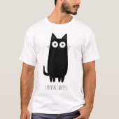 Grappige zwarte kat staren wedstrijd | Schattigee  T-shirt (Voorkant)