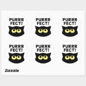 Grappige zwarte kat stickers met aangepaste quotes (Vel)