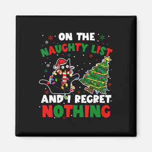 Grappige zwarte kat stoute kerstmis vrouwen magneet