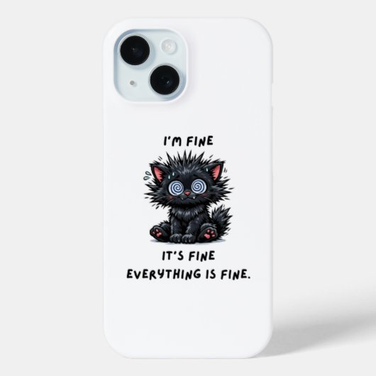 grappige zwarte kat telefoonhoes Case-Mate iPhone case (Achterkant)