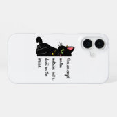 grappige zwarte kat telefoonhoes iPhone 16 hoesje (Achterkant horizontaal)