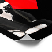 Grappige Zwarte Kat Valentijnsdag Hart Tuxedo Cat Poster (Hoek)