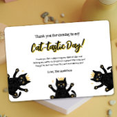 Grappige zwarte kat verjaardag bedankkaart kaart