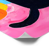 Grappige Zwarte Kat Vers Fruit en Zee Poster (Hoek)