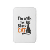 Grappige Zwarte Kat Vintage Gravure Halloween Desi Badmat (Voorkant Verticaal)