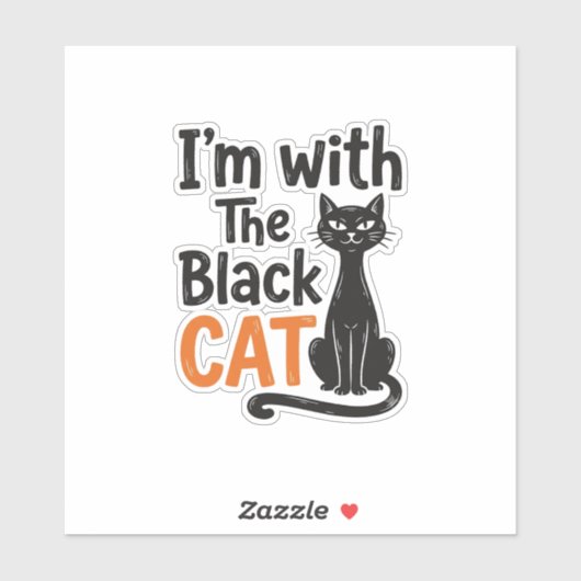 Grappige Zwarte Kat Vintage Gravure Halloween Desi Sticker (Vel)