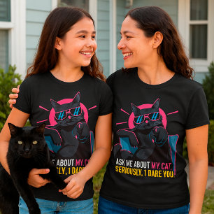 Grappige zwarte kat. Vraag me naar mijn Cat Quote  T-shirt