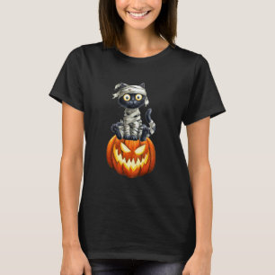 Grappige Zwarte Kat Zombie Verschrikkelijke Hallow T-shirt