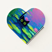 Grappige zwarte kat zwemmen in vijver | eigenzinni notitieboek (Achterkant)