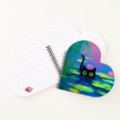 Grappige zwarte kat zwemmen in vijver | eigenzinni notitieboek (Binnen)