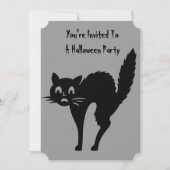 grappige zwarte kattehalloween - feest kaart (Voorkant)