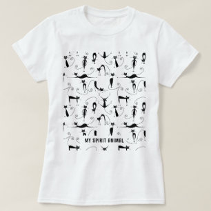 Grappige zwarte katten aangepaste tekst of naam t-shirt