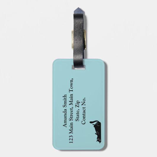 Grappige zwarte katten bagagelabel (Achterkant verticaal)