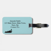 Grappige zwarte katten bagagelabel (Achterkant horizontaal)