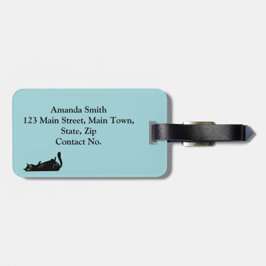 Grappige zwarte katten bagagelabel (Achterkant horizontaal)