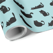 Grappige zwarte katten cadeaupapier (Rol Hoek)