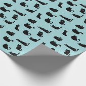Grappige zwarte katten cadeaupapier (Hoek)