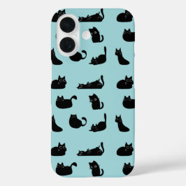 Grappige zwarte katten iPhone 16 hoesje
