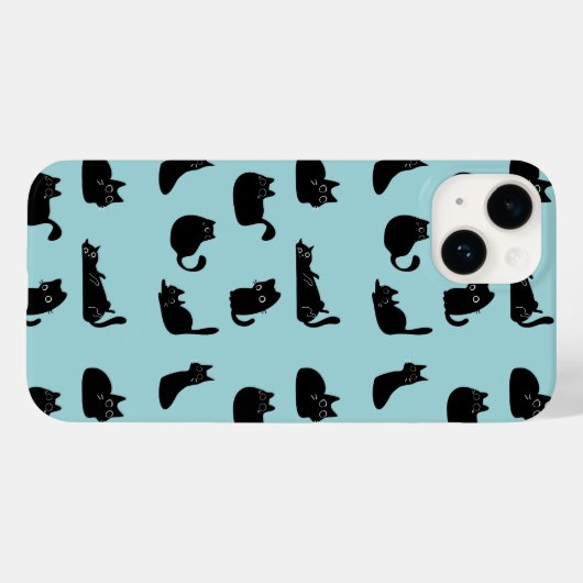 Grappige zwarte katten Case-Mate iPhone case (Achterkant (horizontaal))