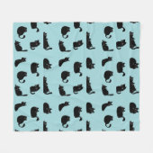 Grappige zwarte katten fleece deken (Voorkant (Horizontaal))
