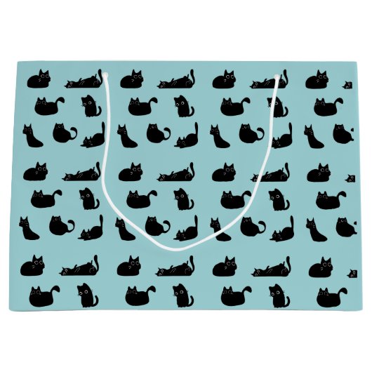 Grappige zwarte katten groot cadeauzakje (Voorkant)