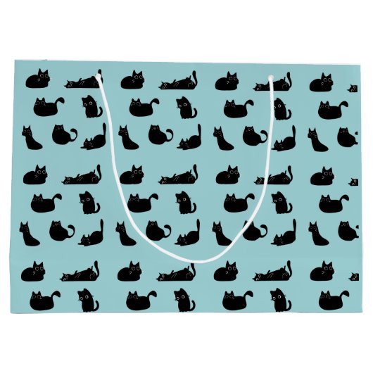 Grappige zwarte katten groot cadeauzakje (Achterkant)