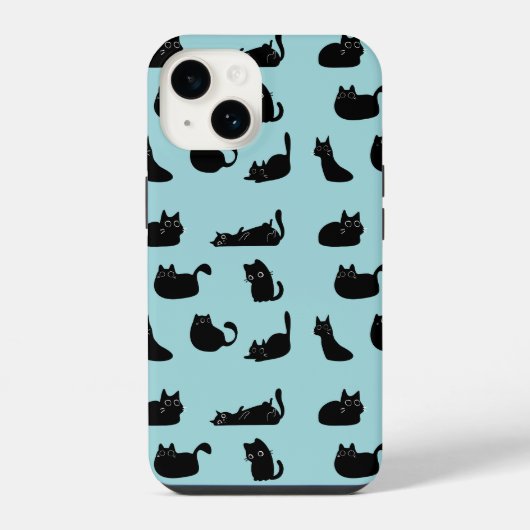 Grappige Zwarte Katten iPhone Hoesje (Achterkant)