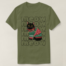 Grappige Zwarte Katten Kerst  T-shirt