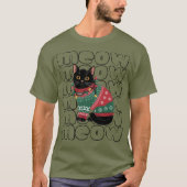 Grappige Zwarte Katten Kerst  T-shirt (Voorkant)