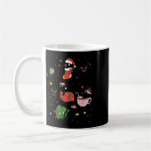 Grappige zwarte katten kerstmuts kerstboom vrolijk koffiemok (Links)