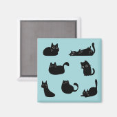Grappige zwarte katten magneet (Voorkant / Achterkant)