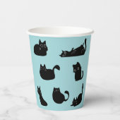Grappige zwarte katten papieren bekers (Achterkant)