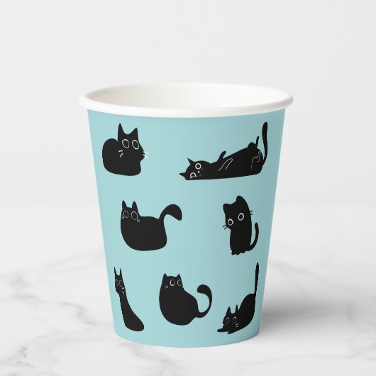 Grappige zwarte katten papieren bekers (Voorkant)