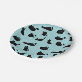 Grappige zwarte katten papieren bordje (Gekanteld)