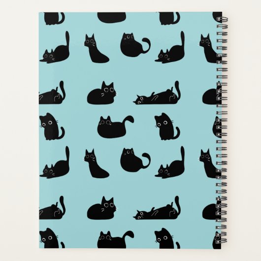Grappige zwarte katten planner (Achterkant)