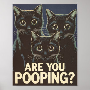 Grappige zwarte katten poep je? humoristische kat poster