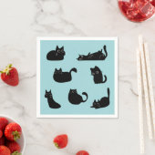 Grappige zwarte katten servet (Insitu)