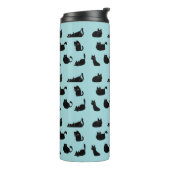Grappige zwarte katten thermosbeker (Gedraaid links)