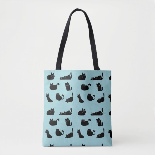 Grappige zwarte katten tote bag (Voorkant)