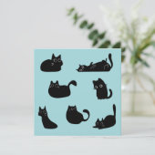 Grappige zwarte katten verjaardag kaart (Staand voorkant)
