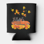 Grappige zwarte katten vrachtwagen herfst pompoen blikjeskoeler (Voorkant)