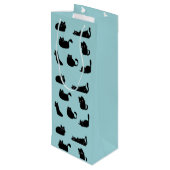Grappige zwarte katten wijn cadeautas (Achterkant Gekanteld)