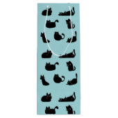 Grappige zwarte katten wijn cadeautas (Achterkant)